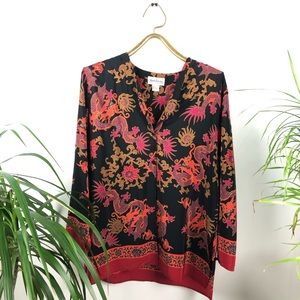 Diane Von Furstenberg Dragon Print Blouse